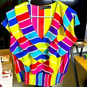 Colorful ruffled top